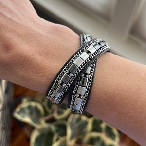 Stella & Dot leather wrap bracelet